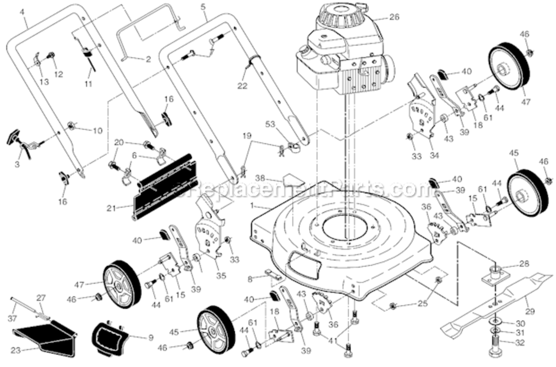 Page A Diagram and Parts List for  Weed Eater Lawn Mower